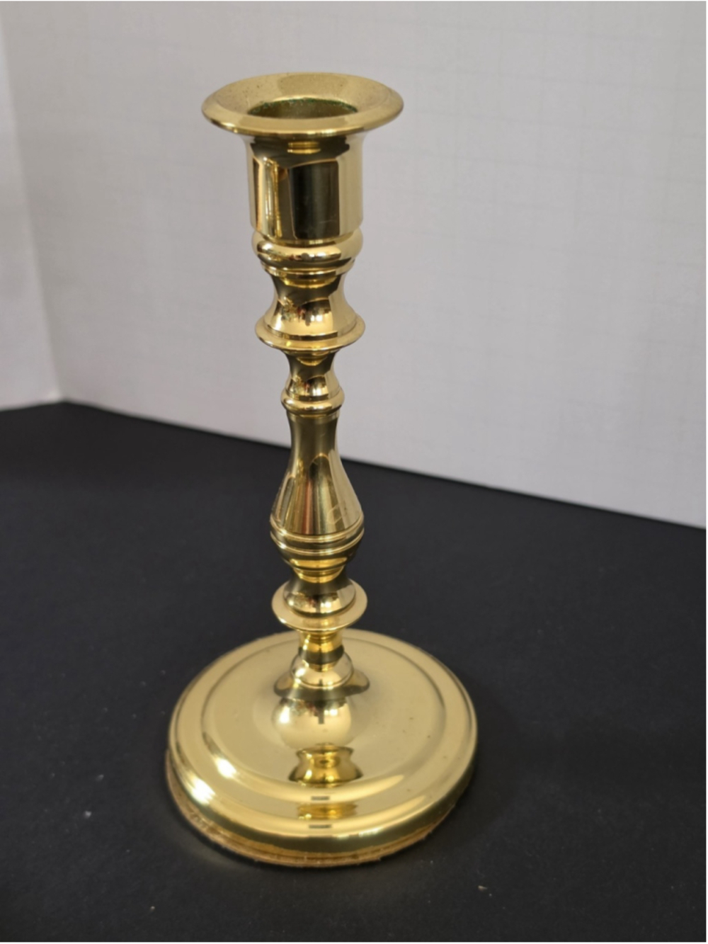 Vtg Baldwin 7" Solid Brass Taper Candlestick Holder Georgetown Colonial Style